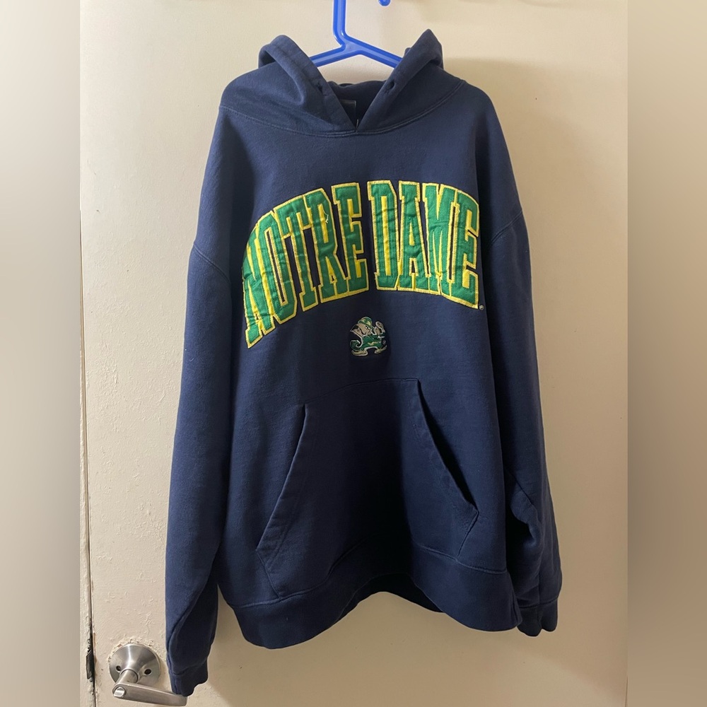 Navy blue Norte Dame college football hoodie